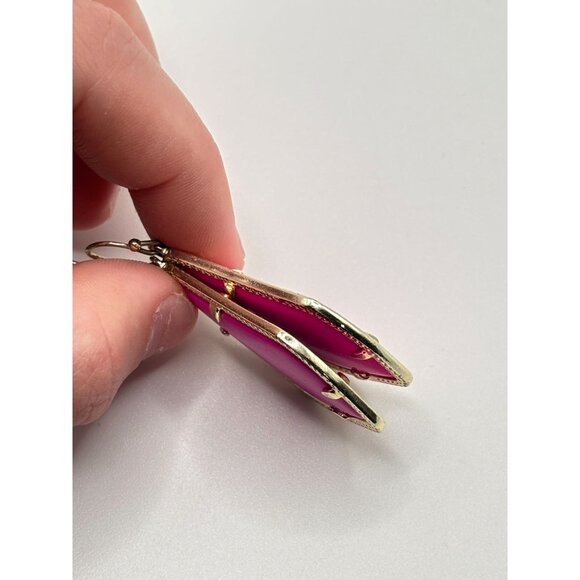 Kendra Scott Elle Drop Earrings Pink Gold-Plated Metal Lightweight & Chic Statem - Picture 3 of 7
